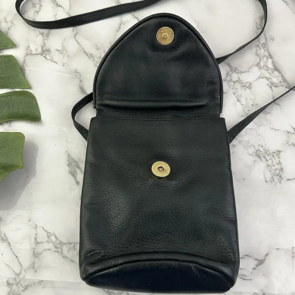Mowen Designs Vintage 90s Leather Mini Purse Bag Black Cross Body Soft